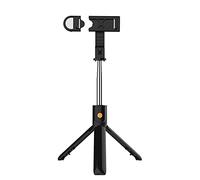 SCRUBY Trípode para selfie con soporte extensible integrado para teléfono con control remoto inalámbrico y luz para teléfonos móviles iOS y Android