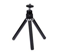 SCRUBY Trípodes portátiles, mini trípode flexible, extensible, soporte para teléfono móvil, para cámara réflex digital, teléfono celular, negro y plateado (negro)