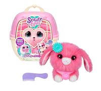 SCRUFFALUVS Little Live Pets Scruff Mascota Rosa - Peluche Sorpresa, 19 cm - Lava para Descubrir 1 de 3 Mascotas rescatadas: Perrito, Conejito o Gatito - Incluye un transportín Deluxe de 22 cm