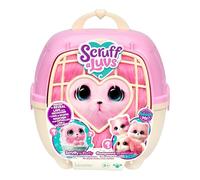 SCRUFFALUVS Little Live Pets Scruff Mascota Rosa - Peluche Sorpresa, 19 cm - Lava para Descubrir 1 de 3 Mascotas rescatadas: Perrito, Conejito o Gatito - Incluye un transportín Deluxe de 22 cm