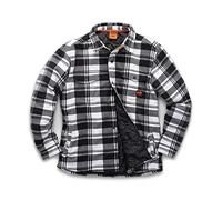 Scruffs Camisa de Cuadros Acolchada para Trabajo Chaqueta, Negro/Blanco, M para Hombre