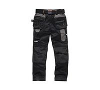 Scruffs Pantalones de Trabajo Pro Flex Plus Holster para Hombre, Negro (Negro 001), 38W / 34L