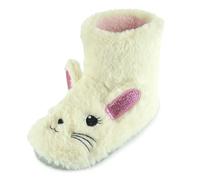 ScruffyTed Botas de conejo para niñas, pantuflas de arcoíris, botines de casa con orejas 3D, crema, 30/31 EU