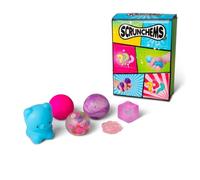 SCRUNCHEMS Juego de caja sorpresa con 6 compartimentos, incluye bola de mármol, cubo de azúcar, oso de espuma, gato, bola de aplastamiento y bola que cambia de color, juego de juguetes de