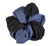 Scrunchies Blue 1er Puntos Crunchies Coletero Grande Premium Jeans Haarringe con banda elástica suave para el cabello contra la rotura del cabello