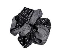 Scrunchies Coletero Premium Jeans Negro 1 Coletero Coletero Grande en Puntos Elásticos Gruesos Bandas Antifrizz y Rotura del Cabello