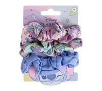 Scrunchies Disney, Minnie, Princesas, Frozen II, Lilo & Stitch, Carga de los 101, Aristogatos, Gomas de Pelo de Tela, Coletas, 3 Piezas, Multicolor (Stitch (Azul))