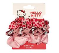 Scrunchies Disney, Minnie, Princesas, Frozen II, Lilo & Stitch, Carga de los 101, Aristogatos, Gomas de Pelo de Tela, Coletas, 3 piezas, Multicolor (Hello Kitty (Rosa)