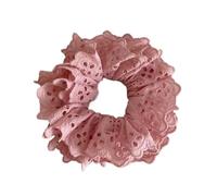 Scrunchies Elásticas 2 coleteros de encaje for mujer, bandas elásticas for el pelo, goma for atar, aros for(Pink)