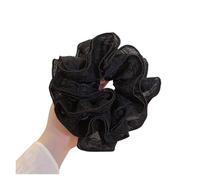 Scrunchies Elásticas 2 coleteros vintage de malla encaje gran tamaño for mujer, gasa elástica, cuerda for el pelo(Black)