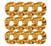 Scrunchies Pelo 12 coleteros de terciopelo blancos, negros, azules, verdes, morados, rojos y rosas, accesorios for el cabello for mujeres niñas(Gold Yellow)