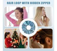 Scrunchies With Pockets - Soft Ponytail Holder Accessories, Hair Tie With Zipper Pocket | For Women Girls Friends Girlfriends Sisters Mothers Thin Fine Curly Strands