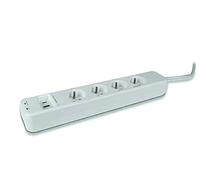 SCS SENTINEL - Extensión de extensión multiprisa SmartPlug Strip con cable de alimentación de 1.50 metros, 4 enchufes alimentados permanentemente, incluidos 3 controles remotos, control de voz