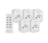 SCS Sentinel, HCN0079, kit de 5 enchufes con mando a distancia y 1 mando a distancia, ControlPower x5, alcance de 30 m, 10 A, 2300 W, blanco