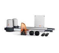 SCS Sentinel - MVE0100 Automatismo para cancelas batientes - 24V - 2 mandos a distancia - 50m de alcance - lámpara parpadeante LED - 5 años de garantía - 4 m de longitud - 400 Kg máx - OpenGate1