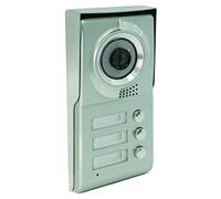 SCS Sentinel PMP0011 - Placa de Calle con 3 Botones para videoportero colectivo de 4 Hilos, para Edificios pequeños o residenciales de 3 viviendas - Frontal de Aluminio - Ángulo de visión 110°