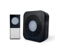 SCS Sentinel - Timbre Inalámbrico - Alcance 200 M - 36 Melodías - Botón Impermeable Ip44 - ya Programado - Indicador Luminoso - Garantía 2 Años - Color Negro Discreto