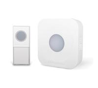 SCS Sentinel Timbre inalámbrico de Largo Alcance, Color Blanco - 36 melodías - Indicador Luminoso, botón Impermeable IP44 - Alcance de 200 m - CSF0110