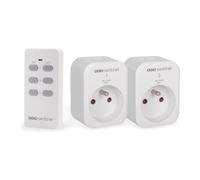 SCS Sentinel - Tomacorrientes para interiores con control remoto: 2 tomas + 1 control remoto, frecuencia 433,92 MHz, modelo compacto, color blanco, fácil de instalar y usar