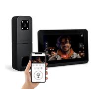 SCS Sentinel - Videoportero Inalámbrico Conectado HeyView Smart Air 7 Pulgadas - Plástico ABS - Moderno - Alcance 350m Teclas Táctiles - Control Acceso Casa Villa - Negro