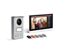 SCS Sentinel Videoteléfono doméstico, videoteléfono con cable, videoportero para puerta, intercomunicador con pantalla táctil con tarjetas Visodoor, blanco, RFID R7+, PVF0042