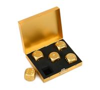 SCSpecial Dados Dorados de aleación de Aluminio 5 Piezas Dados de Metal portátiles de 16 mm con Caja Cuadrada Dados de 6 Lados para Beber Juego de Fiesta - Dorado