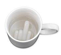 SCSpecial ds. distinctive style Taza de café 350 ml dedo medio taza taza de café taza de cerámica novedad regalo - blanco dedo del medio