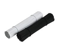 SCSpecial Juego de 200 bridas metálicas de 6 pulgadas para bolsas de pan, bridas de alambre para gestión de cables, color blanco y negro