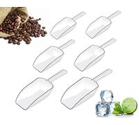 SCSpecial Juego de cucharas de cocina de 6 cucharas de plástico transparente con 3 tamaños diferentes de cucharas de caramelo transparente