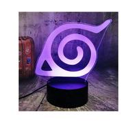 SCSYV 3D LED Night Light Naruto Konoha Logo Colorful Nightlight for Child Bedroom Decorative Naruto Light Cool Led Touch Remote Table Lamp Anime Gift