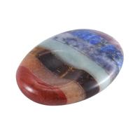 Sctecoau 7 Chakras, Piedra de Preocupación para el Pulgar, para la Ansiedad, Alivio del Estrés, Meditación, Bolsillo, Terapia de Palma, Cristales, Piedras de Masaje Naturales