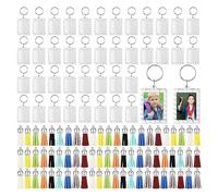 Sctecoau con de Fotos Acrílico con Dijes de Borlas, con Inserción de Fotos, Llaveros con Transparente en para Encaje DIY