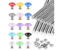 Sctecoau Los Juegos de Varillas Roscadas de 45 Piezas de 8/32 Pulgadas Incluyen 15 Piezas de Varilla Roscada con 15 Piezas de Tuercas Hexagonales de Metal y 15 Piezas de Cuentas