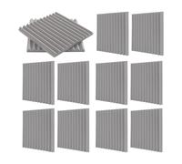 Sctecoau Paquete de 12 Paneles AcúSticos Autoadhesivos, Paneles de Espuma una Prueba de Sonido, Paneles de Pared de InsonorizacióN de Alta Densidad para el Hogar (Gris)