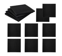 Sctecoau Paquete de 12 Paneles AcúSticos Autoadhesivos, Paneles de Espuma una Prueba de Sonido, Paneles de Pared Insonorizados de Alta Densidad para el Hogar (Negro)