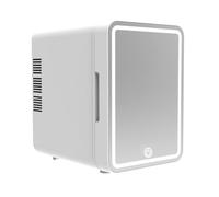 Sctecoau Refrigerador de Maquillaje con Espejo de Luz LED, Mini Refrigerador de 4 litros para Dormitorio, Coche, Refrigerador PequeñO para CosméTicos, Cuidado de la Piel, Enchufe de la UE