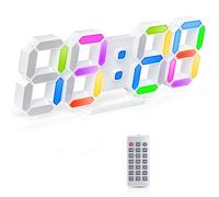 Sctecoau Reloj de Pared Digital LED 3D Reloj RGB Mesa Reloj Despertador Hora Fecha Reloj de Mesa con Control de AplicacióN para el Dormitorio del Hogar