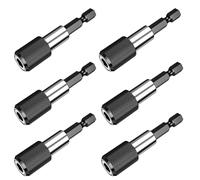 Sctmda 6 Unidades Portapuntas Magnético de Cambio Rápido, Soporte Imantado 1/4’’ Pulgadas 60 mm, Ideal para Taladros y Destornilladores, Compatibles con Makita, Bosch, Dewalt y Metabo