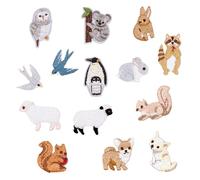 Sctmda Animal Parches Apliques 14 Piezas Parches Ropa Animales Parches Ropa Termoadhesivos Animales Parches de Animales Bordados Animales Aplicación de Parche Parches Termoadhesivos Bordados Animales