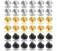 Sctmda Cierres de Mariposa 60 Piezas Embragues de Mariposa Metal Pin Back Cierre Pines de Repuesto Embrague de Mariposa Pines de Cierre de Pin Alfileres Cierres con Pernos en Blanco para DIY