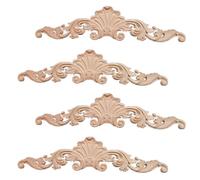 Sctmda Molduras Decorativas de Madera 4 Piezas Tallados en Madera Decorativo Apliques de Madera Tallada Sin Pintar Calcomanías de Madera Decorativas Madera Tallada Calcomanias Adornos Madera Muebles