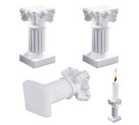 Sctmda Pilar Romano 3 Piezas Columna Romana Mini Columnas de Resina Estatua Blancos Columna Romana Columna Griega Estatua de Resina Adornos de Estatua Decoración Vintage para La Fiesta del Jardín
