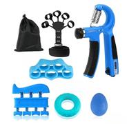 Sctnny 6 unidades de entrenamiento de manos y dedos, set de entrenamiento de fuerza de agarre, dispositivo de entrenamiento ajustable, entrenamiento de muñeca y bolas de masaje para terapia de manos
