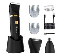 Scttomon Cortapelos eléctrico para la ingle, recortador de bolas para hombres, cortapelos de la nariz, resistente al agua, inalámbrico 3 en 1