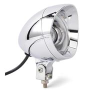 SCUASKJ Faro Led Moto Faro Delantero Tipo Bala Para Motocicleta Cromado 25 W Y 4 Pulgadas LED Antiniebla Estilo Retro Para Cruceros Choppers Cafe Racers