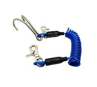 Scuba Choice Diving Stainless Steel Reef Double Hook with Spiral Coil Lanyard