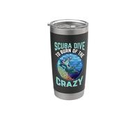 Scuba Dive To burn Of The Crazy Diving Funny Diver Dives Vaso térmico de acero inoxidable de doble pared