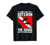 Scuba Diving Diver- Out Swim My Dive Buddy Funny Shark Camiseta