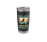 Scuba Diving Is Break From Reality Funny Dive Diver Vaso térmico de acero inoxidable de doble pared