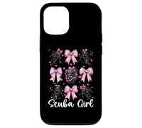 Scuba Girl Buceo Buceo Buceo Arco Coqueta Rosa Carcasa para iPhone 12/12 Pro